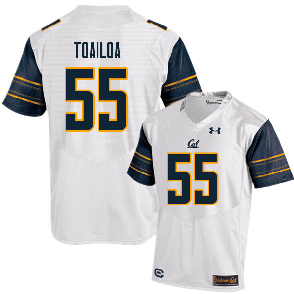 Men #55 Lone Toailoa Cal Bears UA College Football Jerseys Sale-White - Click Image to Close